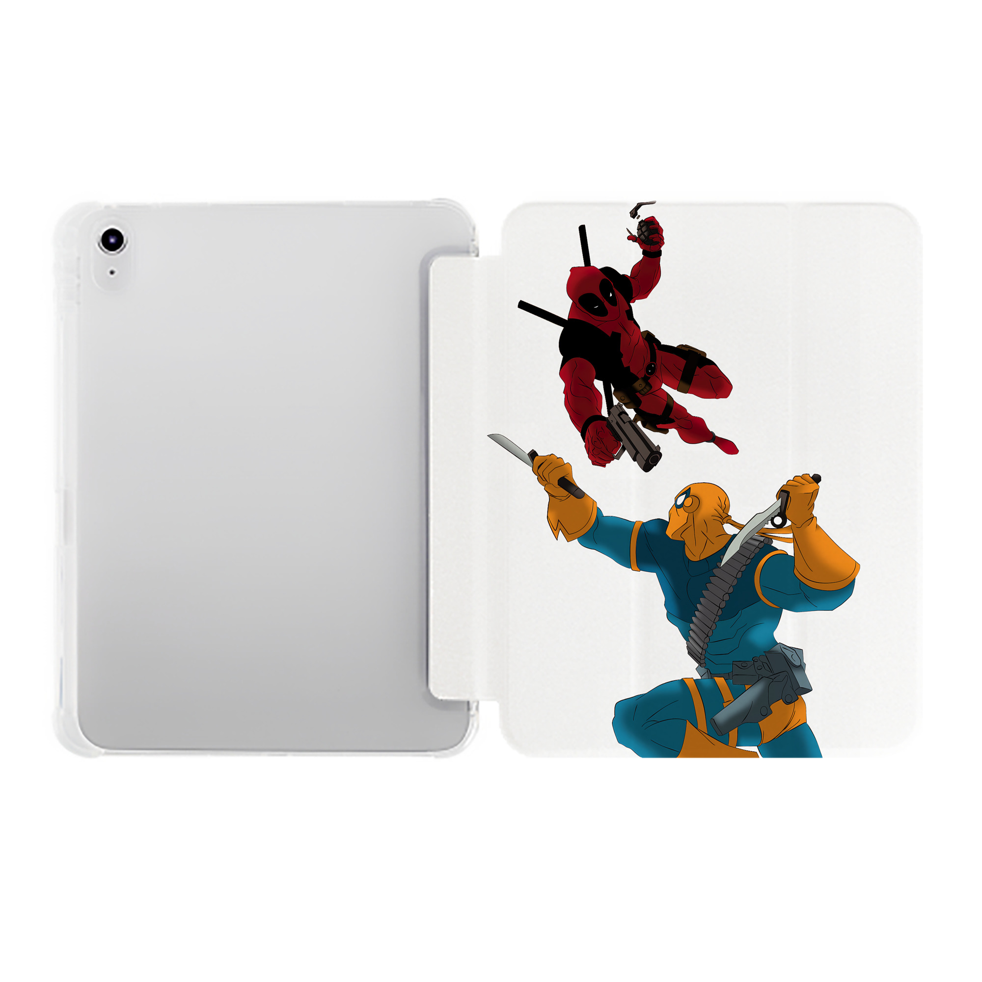 （画像用） Deadpool デッドプール IPad ケース ペン収納付き 三つ折りスタンド PUレザー×シリコン 対応機種9.5/10.5/10.9インチ